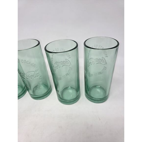 Green Coke Glasses Set Of 4 Property Of Coca Cola Bottling Co Atlanta GA 2009 - Picture 4 of 8